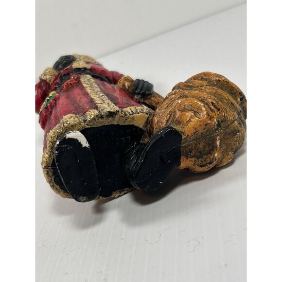 Vtg 8.5" Plastic Santa Claus W/Toy Sack Blow Mold Tabletop Ornament Rosy Cheeks - Picture 8 of 9